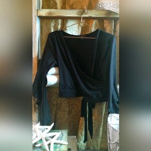 Black wrap shirt